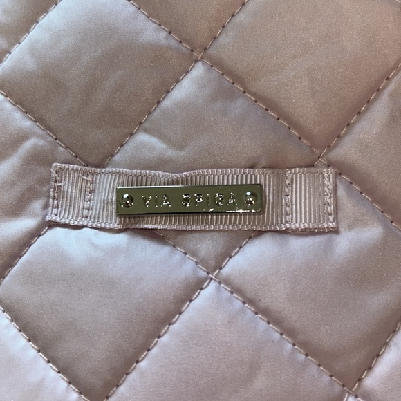 NWT Via Spiga quilted car coat size L in lilac with stand collar and two pockets - Picture 11 of 15